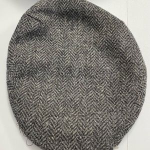 BURBERRY Gray Herringbone Newsboy Wool Flat Hat